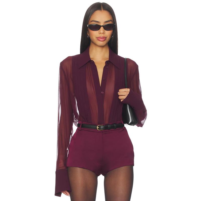 SANS FAFF Meghan Panelled Silk Blouse in Black