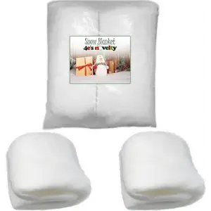 4E's Novelty 2 Pack Snow Blanket Roll (8 Ft x 30" Each) Thick Fluffy Fake Snow Blanket for Christmas Village Decorations, Winter Display Backdrop