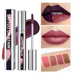 TXX Tattoo Lip Stain Peel Off Lip Tint Long Lasting Matte Finish Multiple Shades Color Change Lipgloss Glossy Lipstick Makeup Cosmetic 01 Anti Dandruf Moisturizing