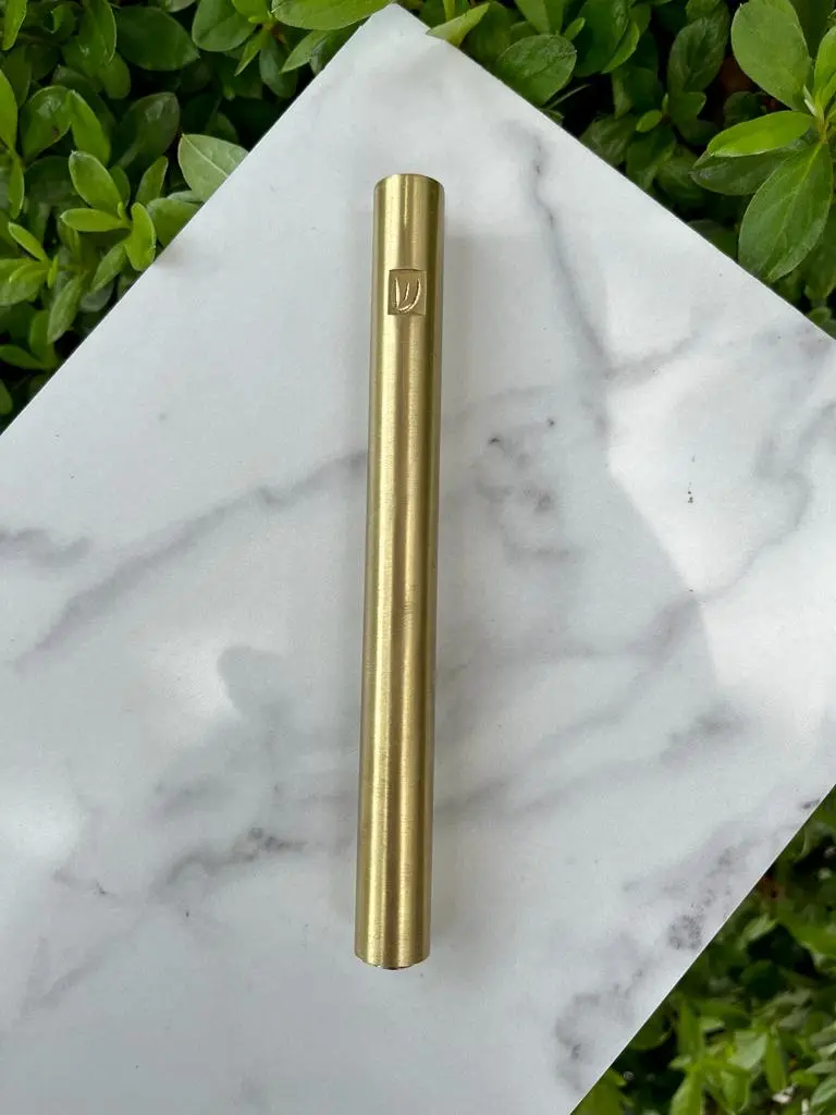 Light Brass (Gold) Design Mezuzah Case
