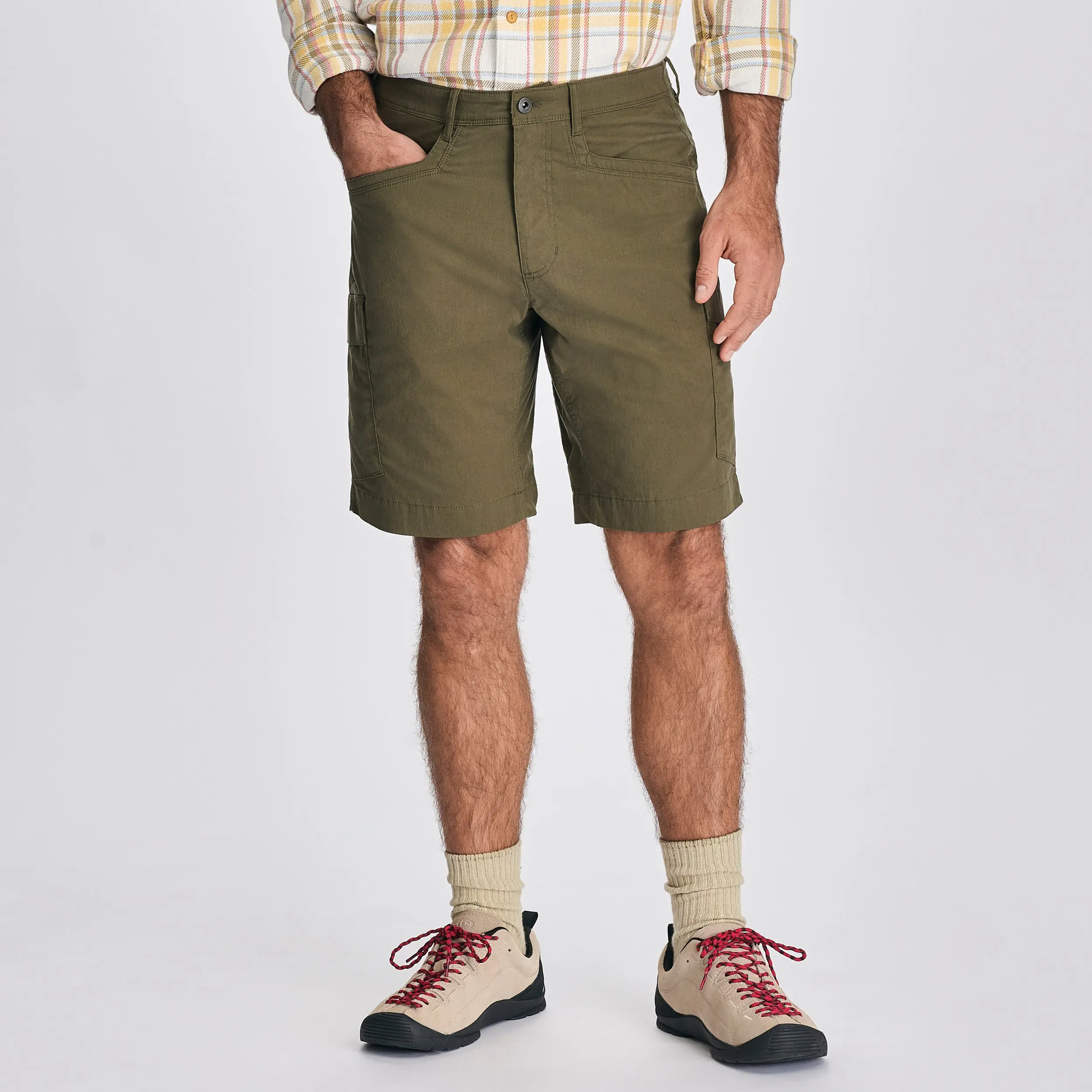 Eddie Bauer Men’s Ranger Shorts Two-Way Stretch DWR Finish Soft Feel Chest Pocket Hiking Travel
