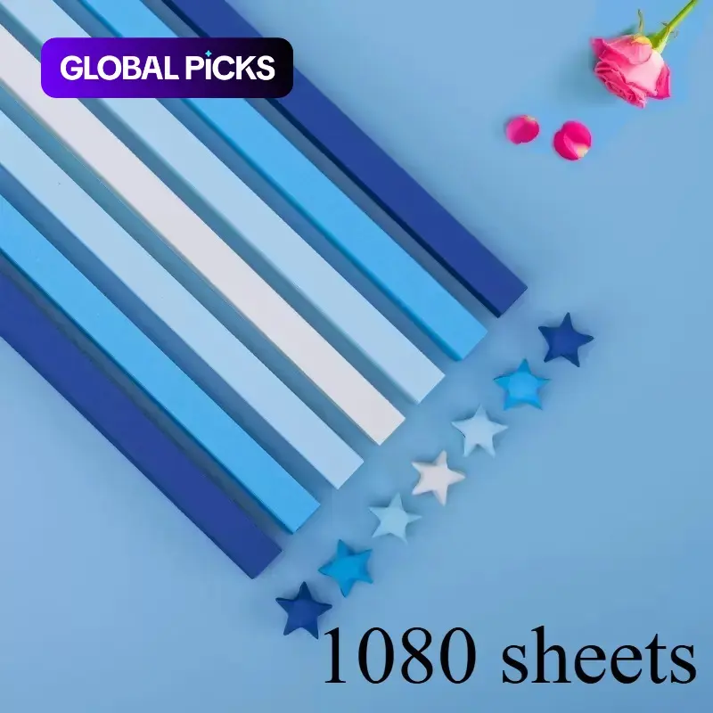 Colorful Star Origami Paper Strips, Gradient Lucky Stars Pentagram Paper, Versatile DIY Craft Supplies for Kindergarten Kids' Handmade Projects Versatile Uses #GLOBAL PICKS