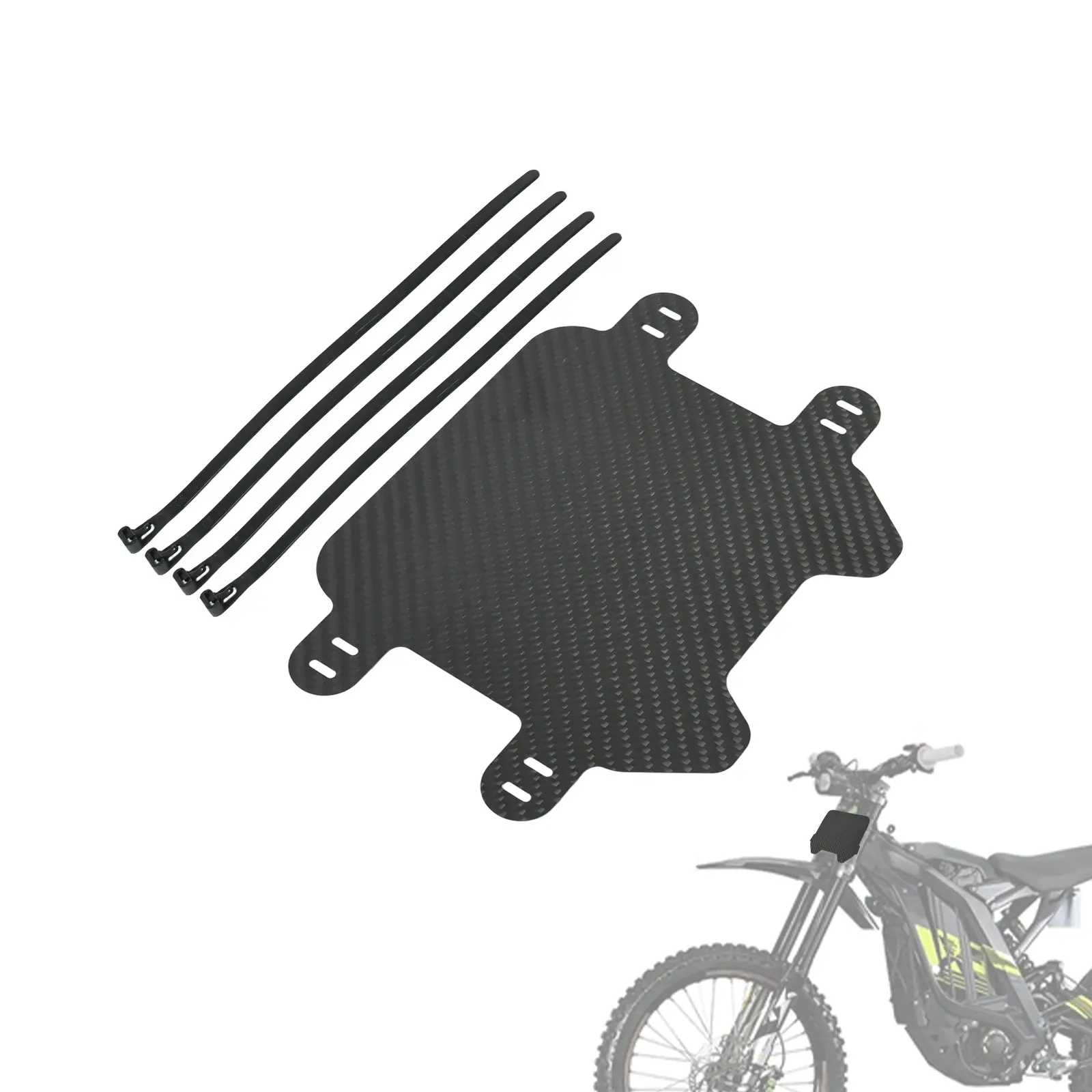 Carbon Fiber Number Plate for Surron Light bee X S Number License Plate for Segway X160 x260 for Talaria XXX MX3/R MX4, E Ride Pro SS Off-Road Electric Vehicle Cross-country, Easy Installation/ Removal Using Zip Ties, Carbon Plate, Replacement