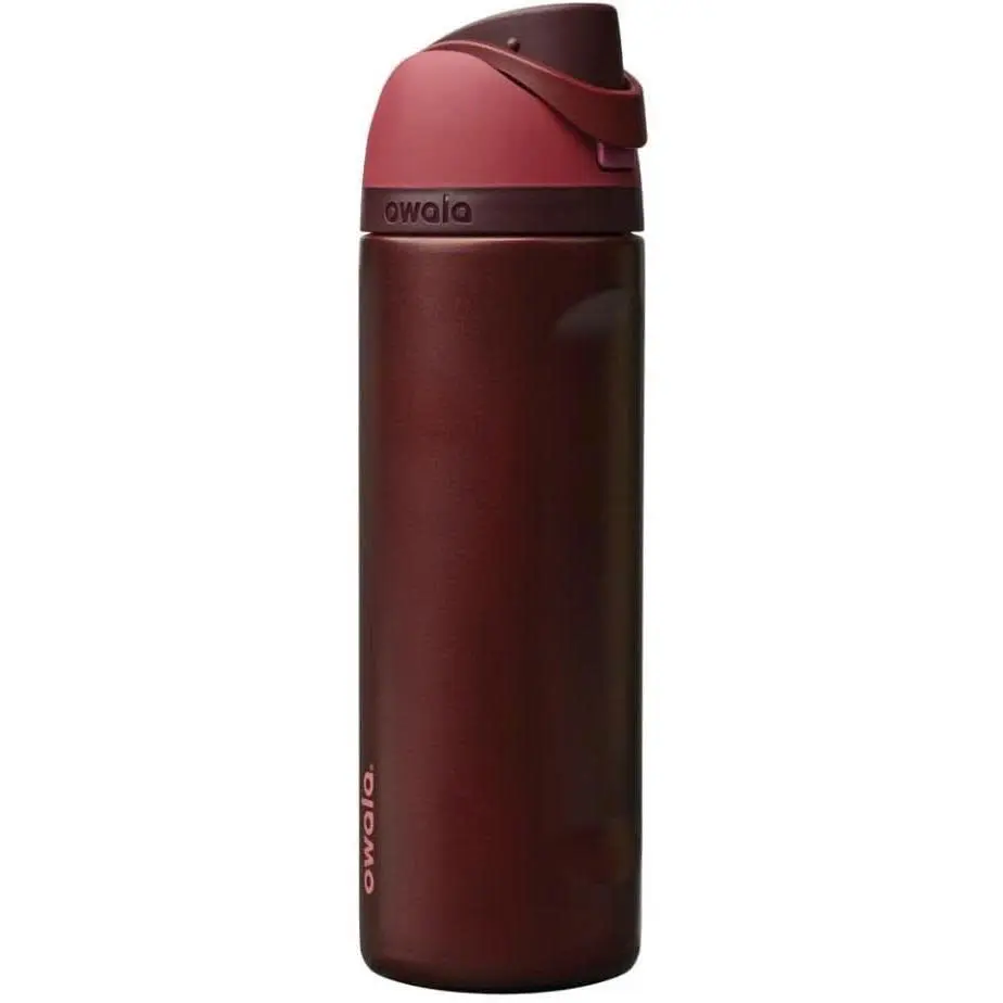 Owala FreeSip Insulated Stainless Steel Water Bottle – Leak-Proof Sports Water Bottle with Built-in Straw, 24 Hours Cold (Very Black / Matte Black)