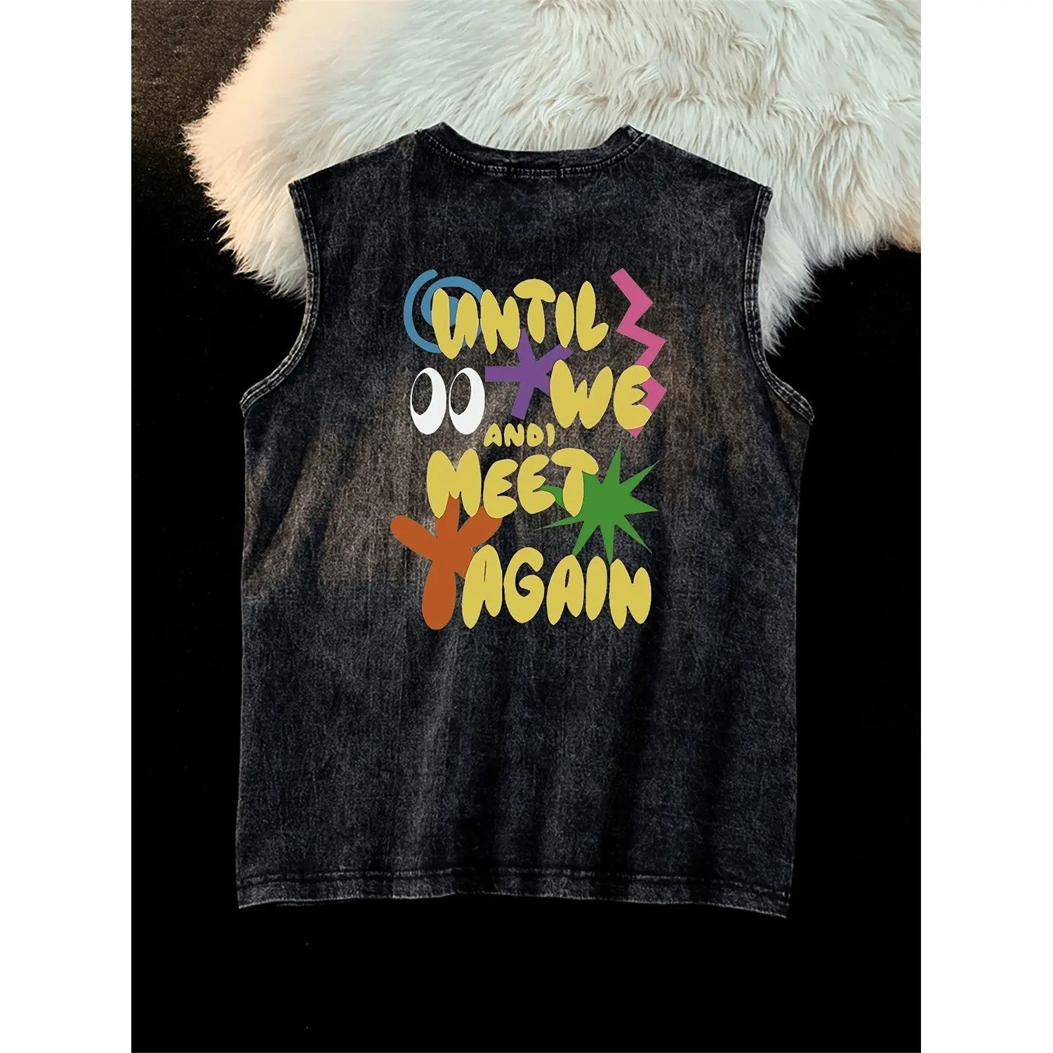Menswear Heavyweight Pure Print Sleeveless Washed Vest - 2026 Summer Trendy Loose Oversize Tank Top - Plus Size Streetwear Fashion Apparel
