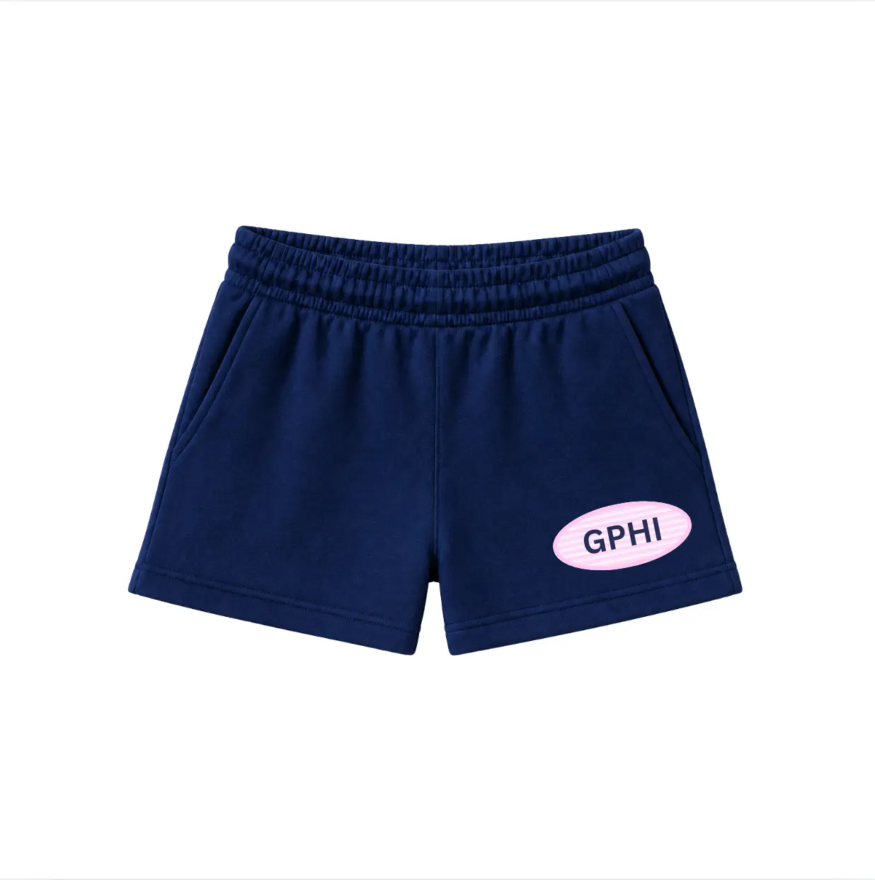 Pink and White Stripe Sweat-shorts