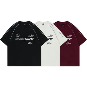 Men's DFZZR GUIMA Racing Graphic Oversized Tee, Y2K Streetwear Loose Fit T-Shirt