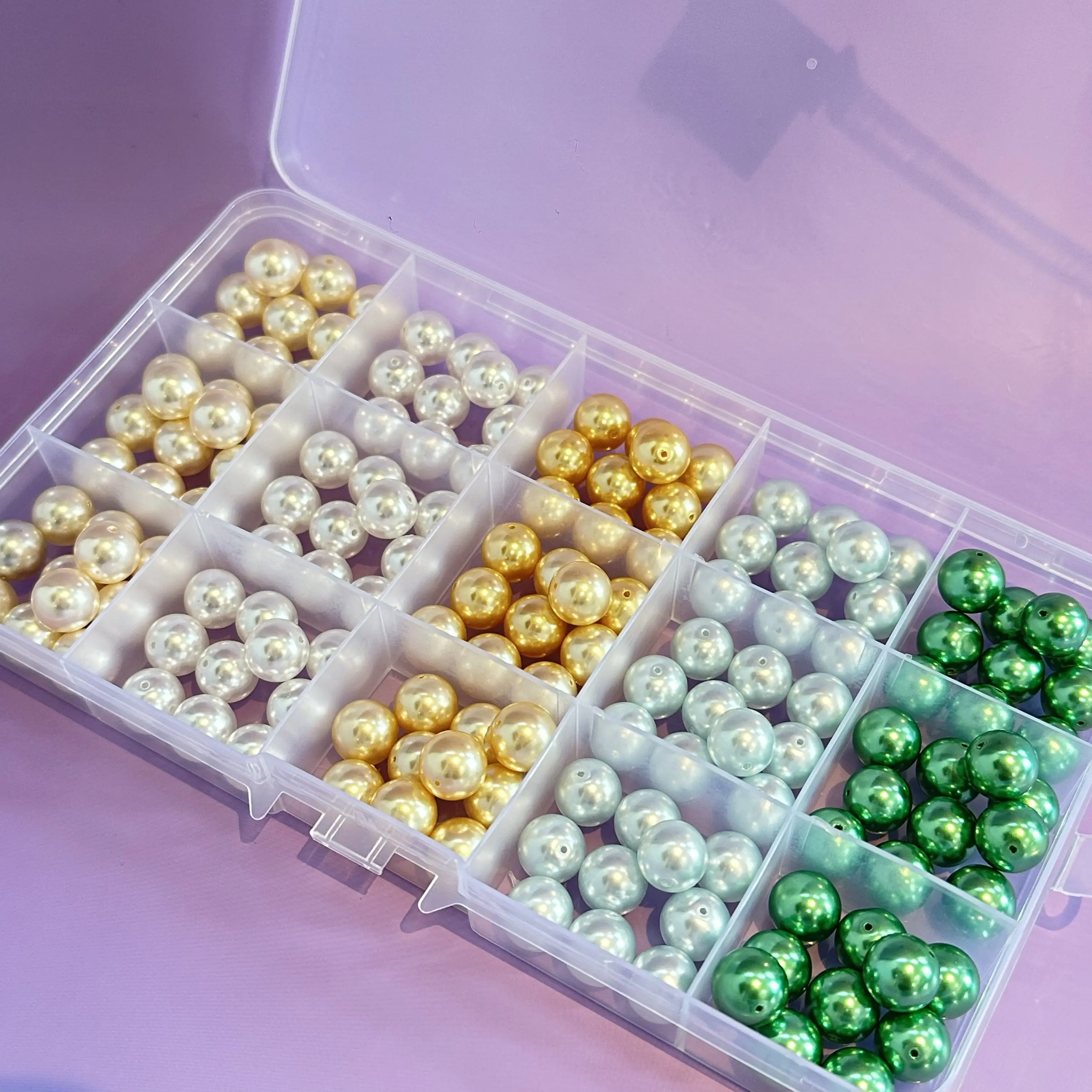 【B71】【Pearl Glass Beads 】10mm Rainbow Mix For DIY Jewelry Making
