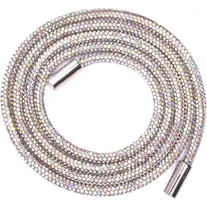 Rhinestone Glitter String for Hoodies, Sweatpants, Shorts - Crystal Bling Drawstring Cord Rope (Crystal AB)