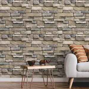 Stone Wallpaper Brick Wallpaper Peel and Stick Stone Backsplash Self-Adhesive