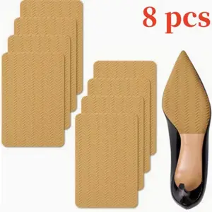 8pcs TPR Self-Adhesive Insoles, Wear-Resistant Non-Slip Sole Protectors, High Heel Shoe Grip Enhancers, Noise Reduction Stickers, Cut-to-Fit Durable Anti-Slip Pads