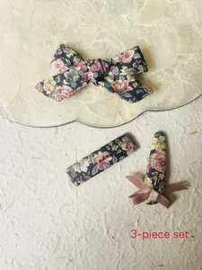 Women's Satin Bow Hair Clip Set, Cute Style Butterfly Knot Duckbill Clips, Versatile Side Barrettes for Daily, Handmade Accessories
