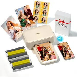4x6 Photo Printer with 108 Sheets & 2 Ribbons, Picture Printer - Dye Sublimation, Portable Color Photo Printers for , Android,  Connnecting,  Use