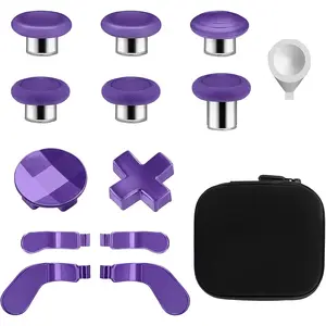 Accessories for  One Elite Series 2 Controller(Model 1797), Metal Thumbsticks Paddles Joysticks Replacement Parts Kits Compatible with  Elite  Controller Series 2 Core(Purple)