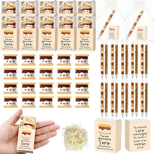 10 set Multi Item Party Gift Package Cotton Candy Box, Ornaments, Ballpoint Pens, Mesh Bags, Lafite Grass Thank-you Gifts for Teachers, Employees, Nurses, Colleagues, Team Reward Set St. Patrick’s Day