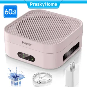 Prasky Air Purifier for Home & Bedroom,Covers Up to 600 ft²,H13 True HEPA Filter,Eliminates Pet Dander, Dust, Pollen, Smoke & Odors,Ultra-Quiet Wind Wheel System,Perfect for Desk, Car & Travel