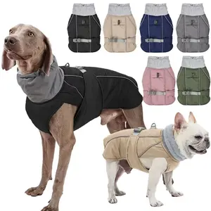 Dog Jacket with Built-in D-Ring No Extra Harness Needed Extended Neck Cinch Snap Closure Blocks Wind Thick Fleece Water-resistant Easy Clean Multiple Colors for Stylish Convenient Winter Walks Leash Hole Pocketed Dog Hoodie Sweater