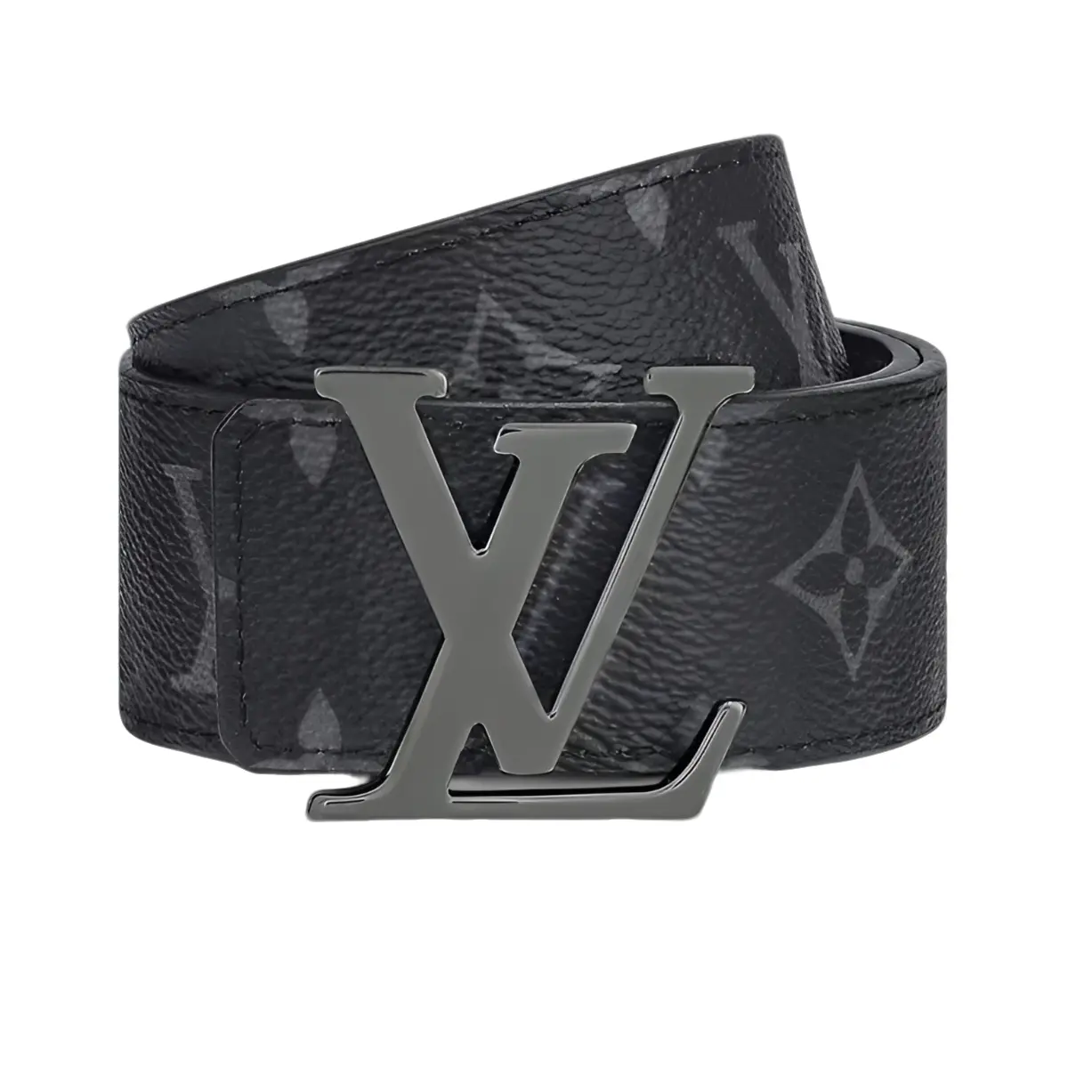 Pre-owned LOUIS VUITTON Initiales Monogram Eclipse Canvas Belt R303