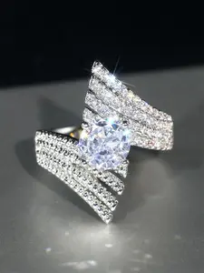 1 PC Romantic Cubic Zirconia Ring For Women For Wedding Valentine's Day Gift Jewelry