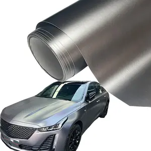 Premium Matte Satin Metallic Gray Vinyl Wrap Film Car Sticker Decal With Air Release Self Adhesive Vehicle Exterior Decoration