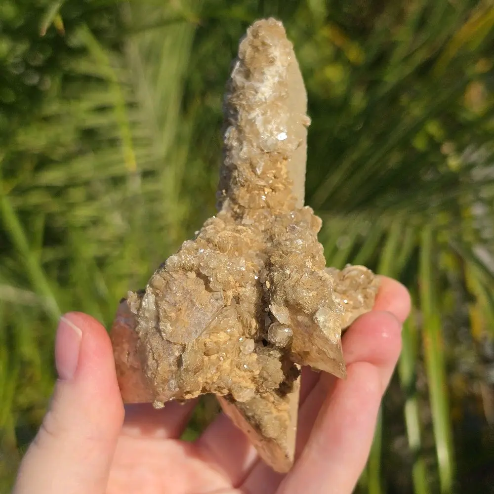 UV Reactive Quartz Crystal Cluster with Fluorescent Calcite Crust | High-Grade Mineral Specimen