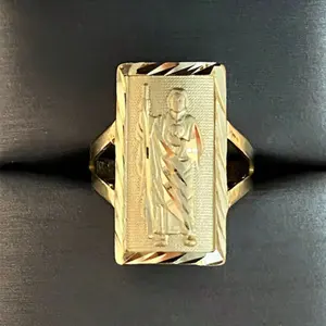 Jude Wide Band Gold Plated Ring Square Ring Jewelry for Men and Women