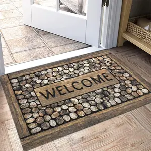 Textured Pebble Entry Mat - Super Absorbent, Quick-Drying Surface, Durable Rubber Sole for Home, Kitchen Floor Mats, Patio