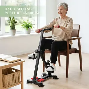Sitting Pedal Exerciser for Seniors, 3-in-1 Rehabilitation Trainer for Arms, Legs & Knees, Home Rehabilitation Exercise Bike with Massage Rollers