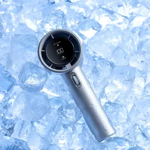 JISULIFE Handheld Fan Pro1S - 5000mAh Rechargeable, Metal Body, Digital Display, Turbo 9 m/s, 3-15h Cooling, USB Fast Charging, Travel/Outdoor