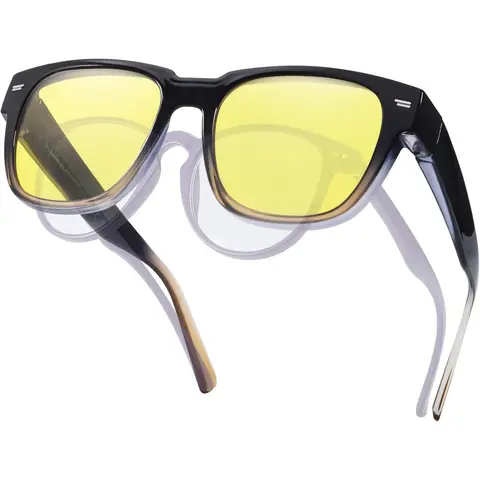 【Free shipping】Fitover Night Driving Glasses for Women Men, Polarized Anti Glare Night Vision Pro Glasses TS1010