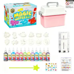 Magic Water Elf Toy Kit, STEM Educational Creative Learning DIY Water Gel Creation Set, Colorful Magic Gel with Molds, Calcium Powder, Storage Box, Handmade Art Craft Kit for Kids Ages 3+, Crafting Kit