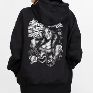 Chicano Clothing Lowrider Angel bb Chicana Art Gangster Cholo Outfit Cotton Fabric Menswear Casual Streetwear Hoodie 021203 Unisex Loose Fit 100% Cotton