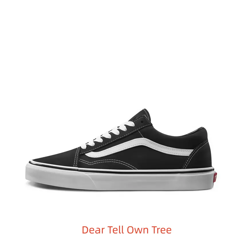 Monochrome Black White Skate Collectible Sneakers Precise Contrast Stitching Pull Tab At Heel Wear-resistant Thick Sole Timeless Classic Limited Hobby Collection Sneakers