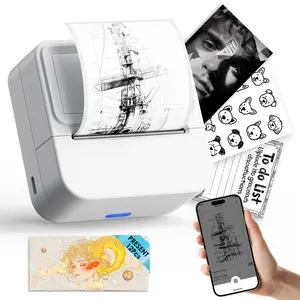 Pocket-Sized Mini Printer Mini Label Maker Machine Sticker Printer Y2C - 2 Inch Portable Bluetooth Thermal Printer, Inkless Pocket Printer for Study Notes, Photos, Lists, Memos, Journals, Gifts (Sticker Paper Included)