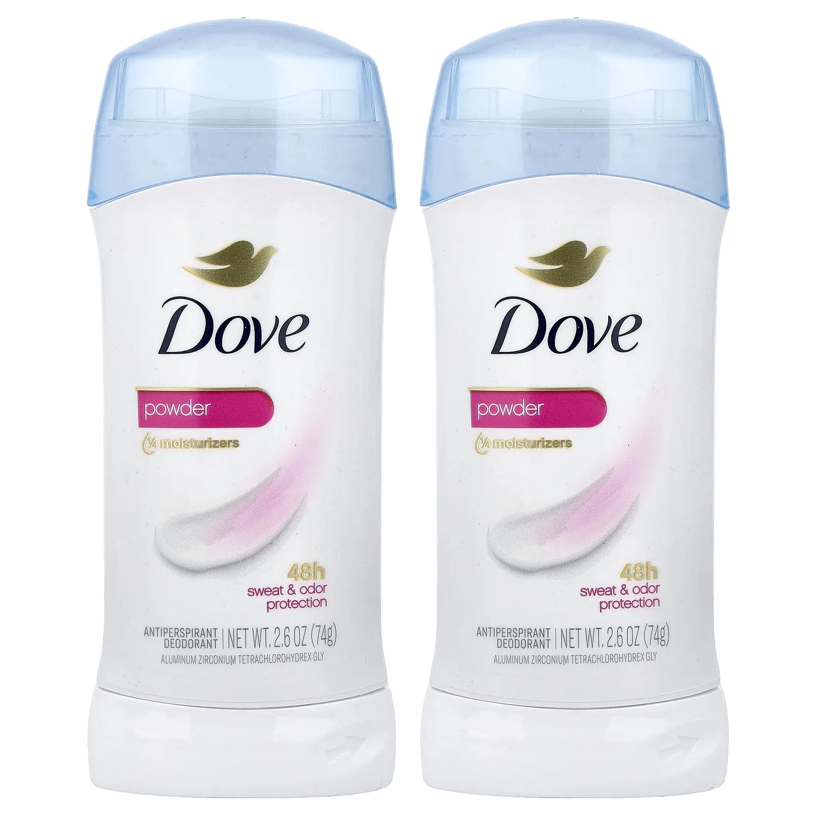 Dove Antiperspirant Deodorant, Powder, 2 Pack, 2.6 oz (74 g) Each Dove Antiperspirant Deodorant, Powder, 2 Pack, 2.6 oz (74 g) Each