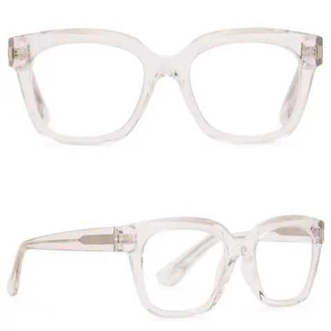 DIFF Ava Clear Crystal Blue Light Readers - Lightweight Chunky Style Frame