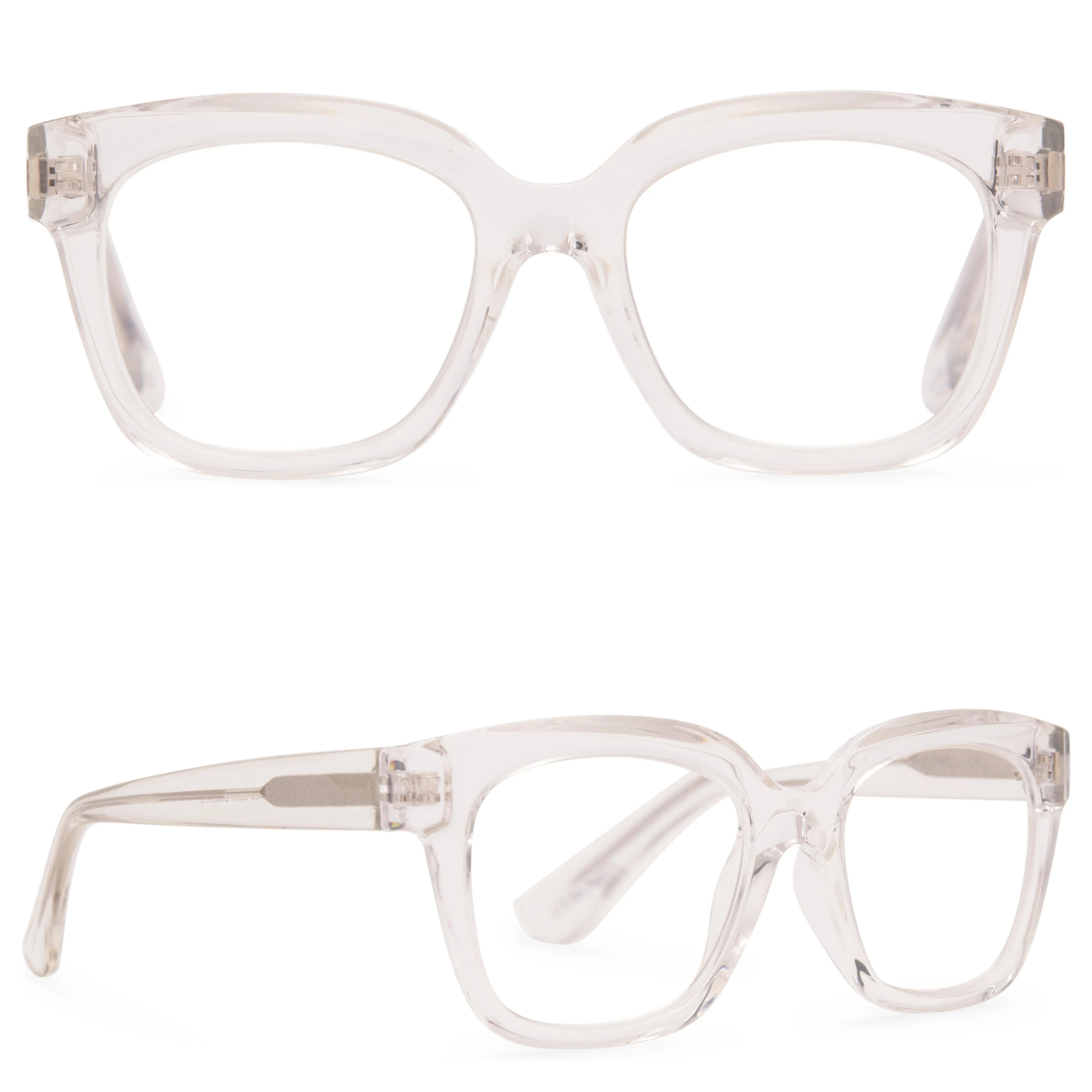 DIFF Ava Clear Crystal Blue Light Readers - Lightweight Chunky Style Frame