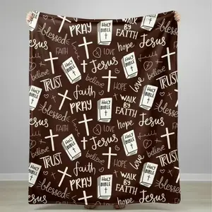 Super soft Christian Jesus blanket, for ultimate comfort and spiritual inspiration. Lightweight, comfortable and warm blanket for sofa, bedroom and living room sofa room decoration beds.