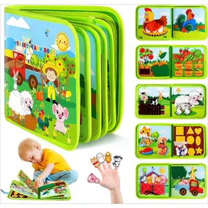 SQ-ITC018 Montessori Toddler Drawing & Storybook (1-3 Years): Busy Quiet Activity Sketch Pad for 1-Year-Old Boys & Girls, Educational Travel-Friendly Toddler Book Toy (Birthday Gift for Ages 1-2)