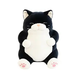 Chubby Meow 12 Inch Plush Pillow | Black