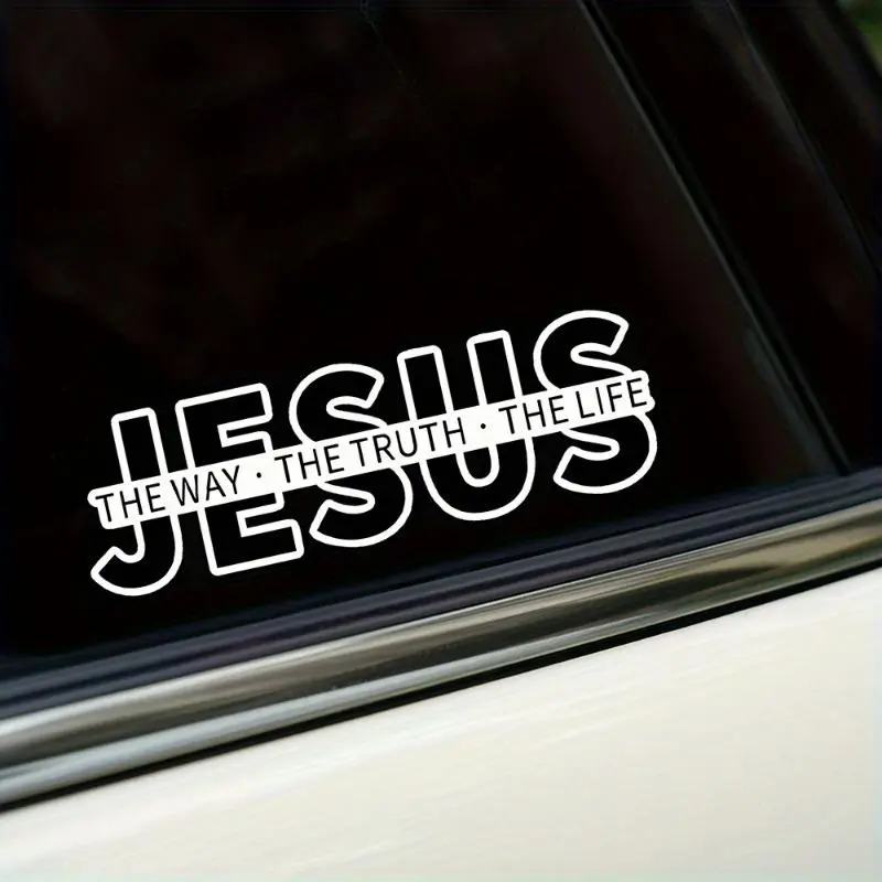 Jesus The Way The Truth The Life Car Sticker, Truck Car Decal, Car Exterior Decoration Sticker, Vehicle Decoration, Car Exterior Decoration Accessories for Car Body Window, Sticker For Cars