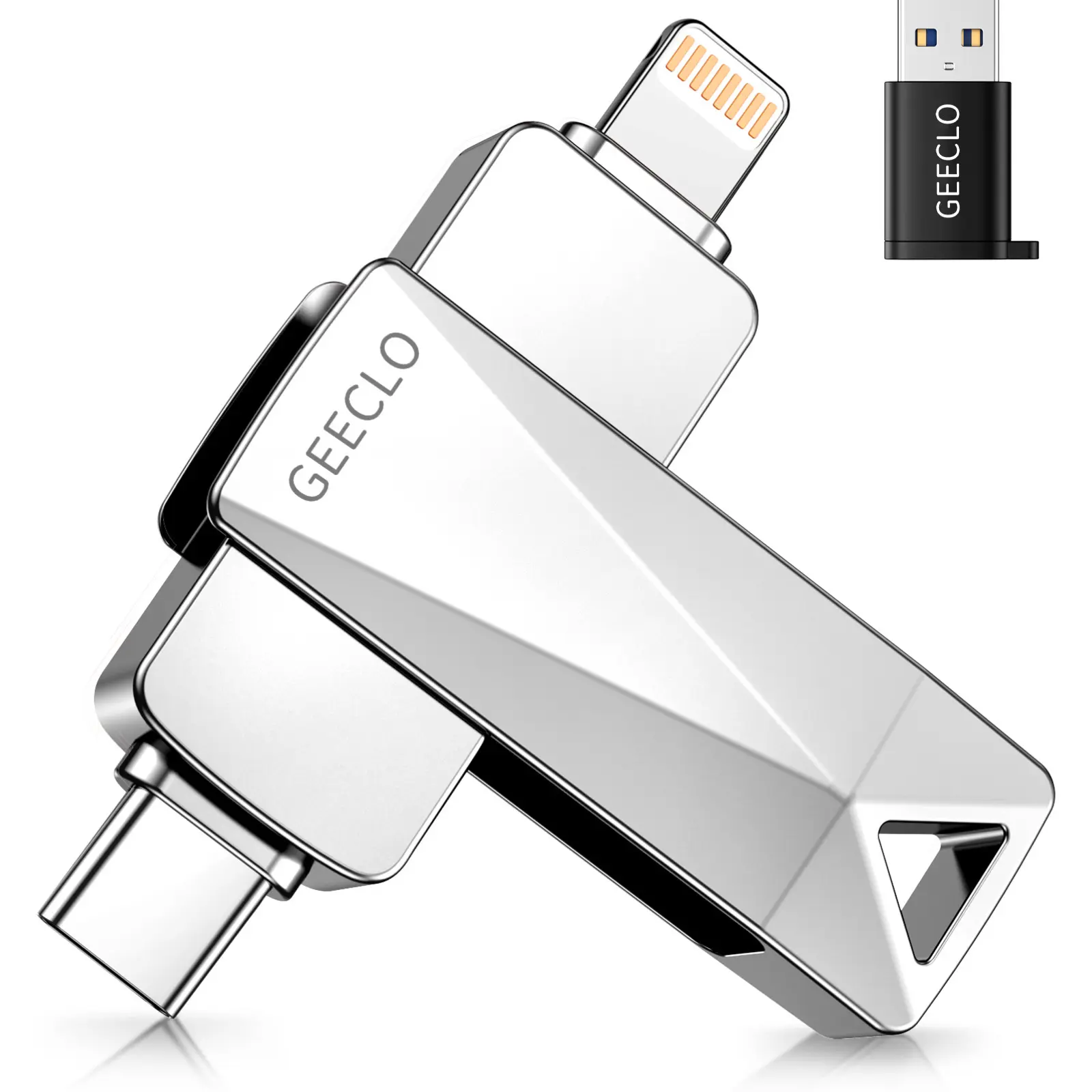 GEECLO 1TB Portable USB Flash Drive, Class 10 MFi Certified External Storage, Plug-and-Play No App Required for iPhone Photo & Video Backup, Compatible with iPad, Android Devices, PC (Ideal for Photo Enthusiasts)