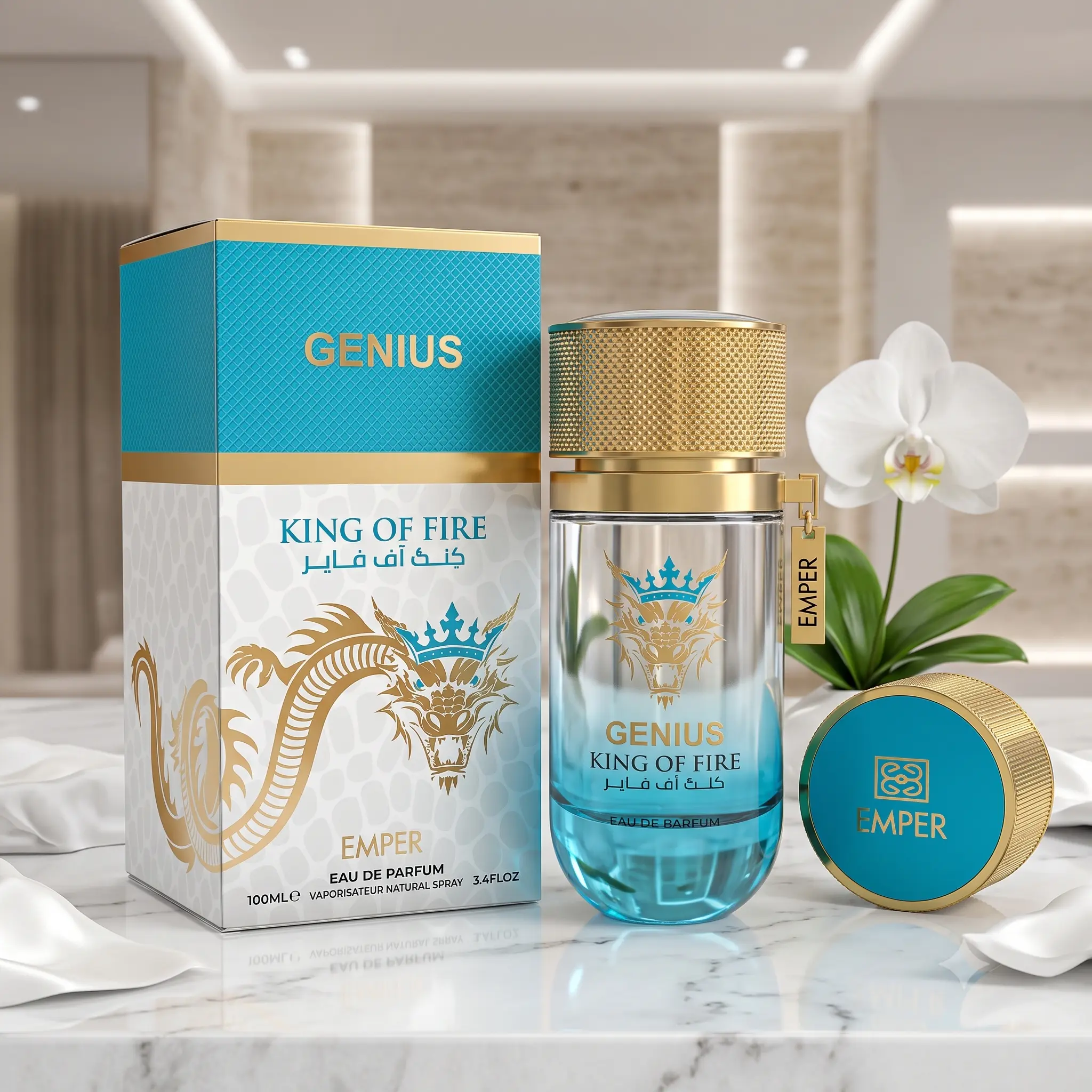 Emper Genius King of Fire Eau de Parfum Unisex 100ml | Fruity Woody Oud Fragranc