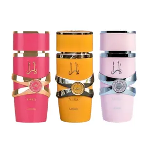 Lattafa Women's Alcohol Base Eau de Parfum Bundle - 3.4 fl oz Bottles with Sweet, Black Currant, Floral, Orange Blossom & Sandalwood Notes (Yara Candy, Yara Tous, Signature Scent)