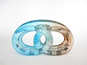 Clear transparent blue and brown infinity knot hair claw clip