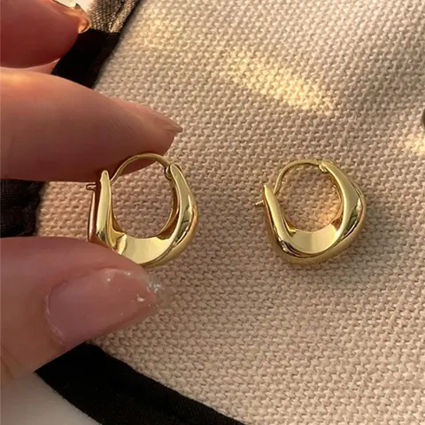 Women's Elegant Geometric Design Hoop Earrings for Summer, All-match Trendy Hoop Earrings, Fashionable Jewelry for Women for Daily & Party Decoration, Valentine's Day Gift