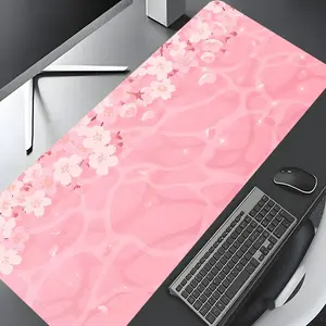 Sakura Pattern Mouse Pad, Rectangle Gaming Mouse Pad, Non-slip Rubber Base Keyboard Pad, Gaming Desk Accessory, Desk Decorative Mouse Mat for Home Office Game Room