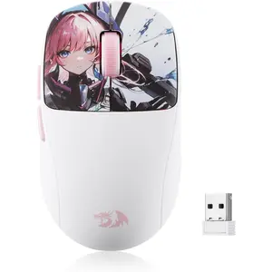 Redragon M817 PRO Wireless Anime Gaming Mouse 24000 DPI Optical Mini Mouse with 6 Programmable Buttons Ergonomic Design 50G Ultra Lightweight for Small Hands Computer Peripherals