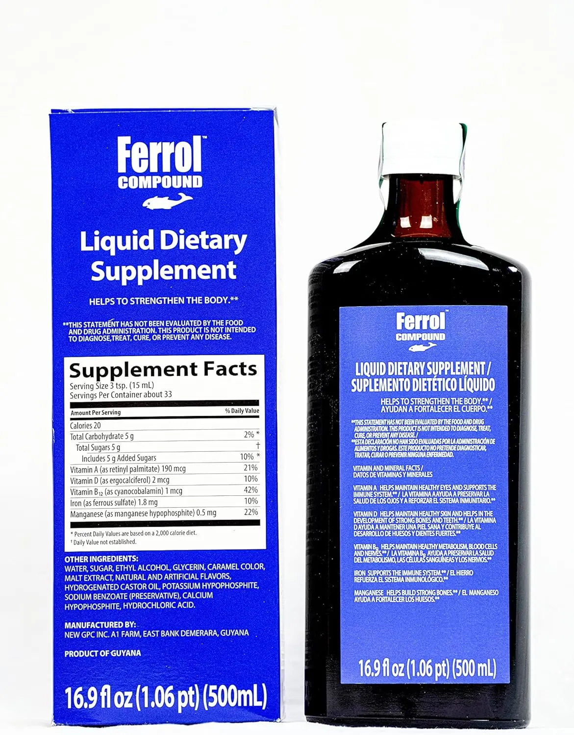 Ferrol Compound-Liquid Dietary Supplement 16.9 fl oz (500ml) Healthcare Edible