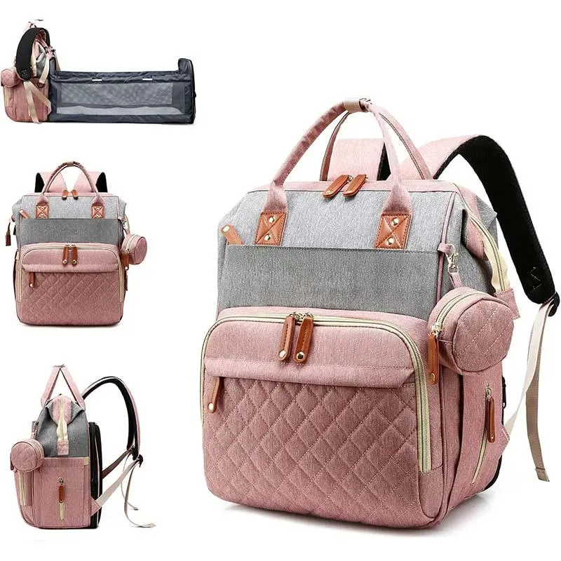 Travel Diaper Bags with Foldable Changing Station. Multifunctional Waterproof Baby Backpack for On-The-Go Parents, Large Nappy Bag with USB Port & Insulated Compartments.